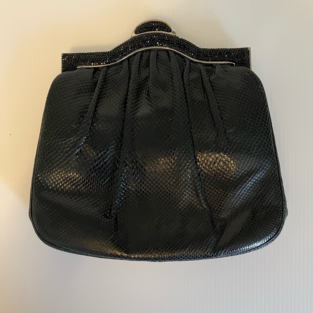 Classic Black Clutch with Metallic Accents